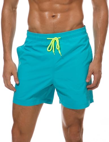 Badehose Herren Badeshorts Schnelltrocknend Freizeit Strandshorts Badehosen Herren mit Taschen Board Shorts Badehosen Männer | Kontrastierender Kordelzug | Badeshorts für Heren Kurz von Kfnire