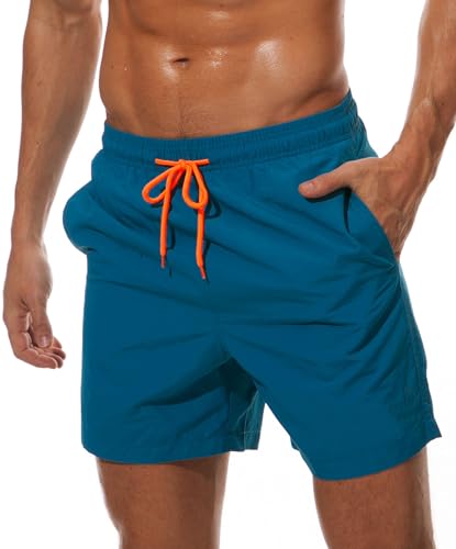 Badehose Herren Badeshorts Schnelltrocknend Freizeit Strandshorts Badehosen Herren mit Taschen Board Shorts Badehosen Männer | Kontrastierender Kordelzug | Badeshorts für Heren Kurz von Kfnire