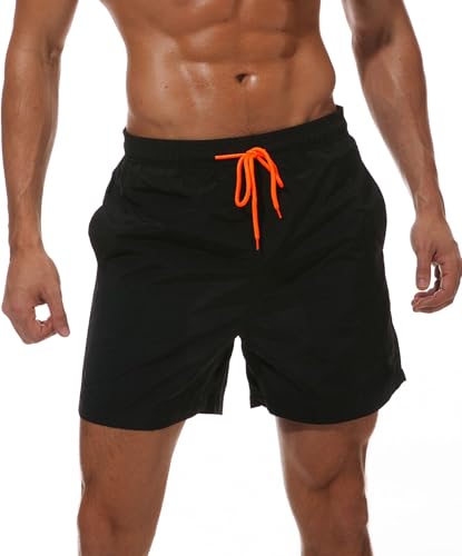 Badehose Herren Badeshorts Schnelltrocknend Freizeit Strandshorts Badehosen Herren mit Taschen Board Shorts Badehosen Männer | Kontrastierender Kordelzug | Badeshorts für Heren Kurz von Kfnire