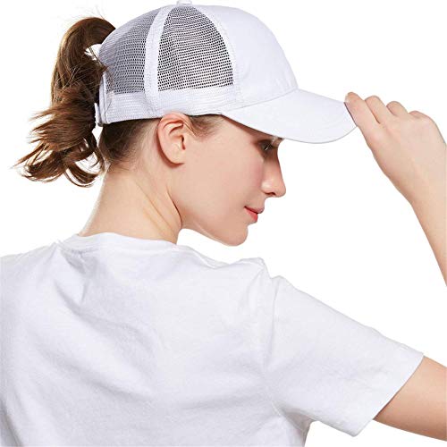 Basecap Damen Kappe Sommer aus Mesh Pferdeschwanz Cap Baseballmütze Schnell Trocknend | Atmungsaktiv | Leichte Sonnenschutz Kappe Verstellbare Baseball Cap Damen Freizeit Kappe von Kfnire