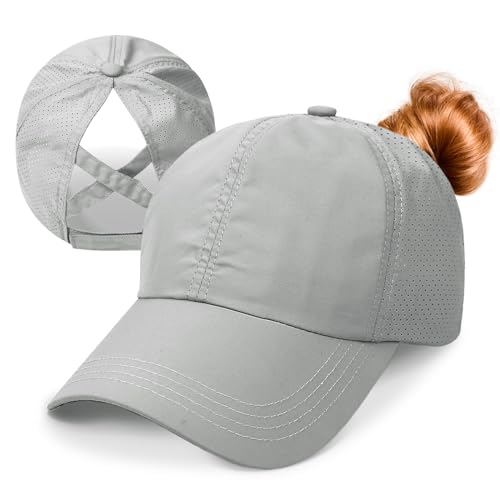 Basecap Damen Kappe Sommer aus Mesh Pferdeschwanz Cap Baseballmütze Schnell Trocknend | Atmungsaktiv | Leichte Sonnenschutz Kappe Verstellbare Baseball Cap Damen Freizeit Kappe von Kfnire