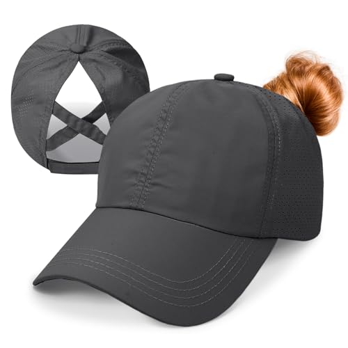 Basecap Damen Kappe Sommer aus Mesh Pferdeschwanz Cap Baseballmütze Schnell Trocknend | Atmungsaktiv | Leichte Sonnenschutz Kappe Verstellbare Baseball Cap Damen Freizeit Kappe von Kfnire