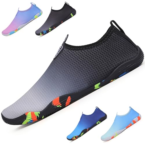 Kfnire Badeschuhe Damen Herren Wasserschuhe Slip on rutschfest Schnell Trocknend Schwimmschuhe Strandschuhe Barfuss Schuhe Aquaschuhe Unisex Leicht Atmungsaktiv Surfschuhe Sommer, 36-45EU von Kfnire