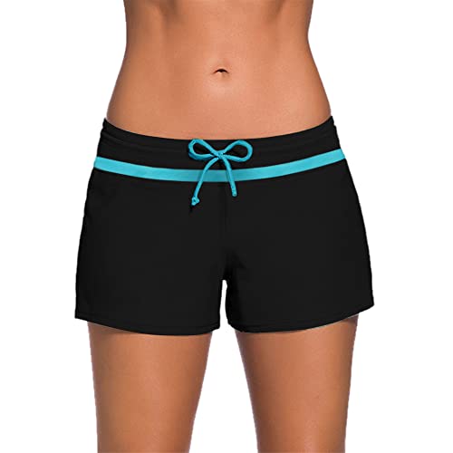 Kfnire Badeshorts Damen Schwimmhose Boardshorts, Basisch Badehose Damen Sommer UV Schutz Kurze Hose Schnell Trocknend Badeshorts für Damen Bikini Hose von Kfnire