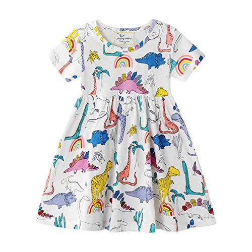 Mädchen Kleider aus Baumwolle Gr.80-134 - Kurzarm Einhorn Freizeit T-Shirt Kleider für Mädchen von Kfnire