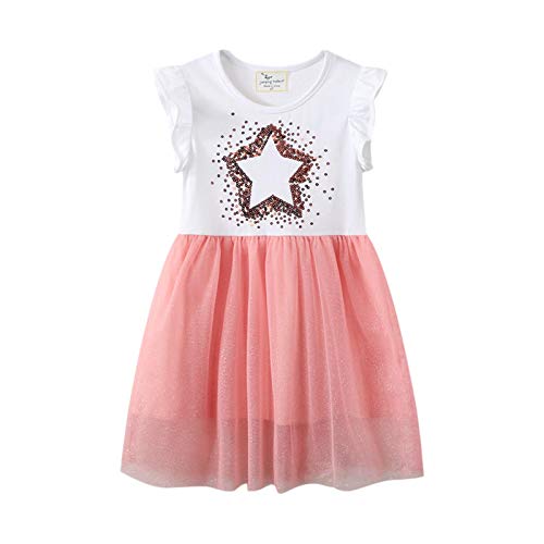 Mädchen Kleider aus Baumwolle Gr.80-134 - Kurzarm Einhorn Freizeit T-Shirt Kleider für Mädchen von Kfnire