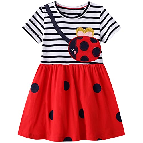 Mädchen Kleider aus Baumwolle Gr.80-134 - Kurzarm Einhorn Freizeit T-Shirt Kleider für Mädchen von Kfnire