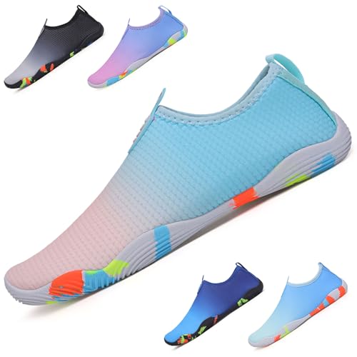 Kfnire Badeschuhe Damen Herren Wasserschuhe Slip on rutschfest Schnell Trocknend Schwimmschuhe Strandschuhe Barfuss Schuhe Aquaschuhe Unisex Leicht Atmungsaktiv Surfschuhe Sommer, 36-45EU von Kfnire