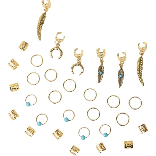 31 Stück kreative Dreadlocklock-Feder-Clips aus Metall, Haar-Accessoires für modische Frauen, die einen einzigartigen Stil suchen 31 Stück kreative Dreadlocklock-Feder-Clips aus Metall, Haar-Accessoires für modische Frauen, die einen einzigartigen Stil suchen von Kfwfuaee