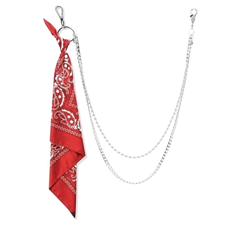 Chelchief Anhänger Hose Kette Lock Punk Band Biker Kopf Schal Taille Schlüsselanhänger Brieftasche Jeans Hip Hop Hosen Gürtel Unisex Kette Mode Taillenschal, フリーサイズ von Kfwfuaee