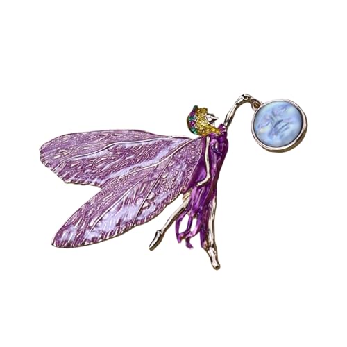 Drop Oil Angel Girl Brosche Leuchtet Flügelschmuck Accessoire Retro Künstlerische Design Revers Pin Perfekte Geschenk Für Frauen Romantik Vintage Kostüm Brosche von Kfwfuaee