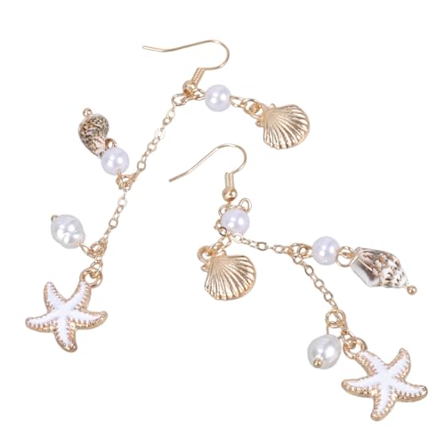 Elegante Conch Shell Hangle Ohrringe Für Frauen Tragbar Bequemer Legierungsschmuck Mit Metallic Finish Beach Accessoires Frauenschild Ohrringe Geschenk von Kfwfuaee