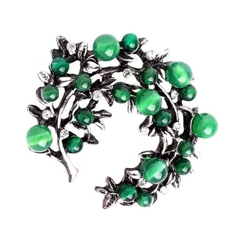 Elegante Grüne Achate Brosche Für Trendige Frauen Retro Designs Robustes Legierungszubehör Für Trendige Frauen Täglich Freizeitbeschäftigung Retro Styles Brosche von Kfwfuaee