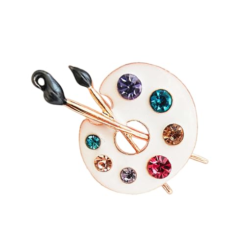 Emaillierte Kunstbrosche Mit Kristall Strasssteinen Elegante Leinwand Unisex Zink Alloy Schmuck Für Frauen Männer Modezubehör Farbige Emaille Brust Badge von Kfwfuaee