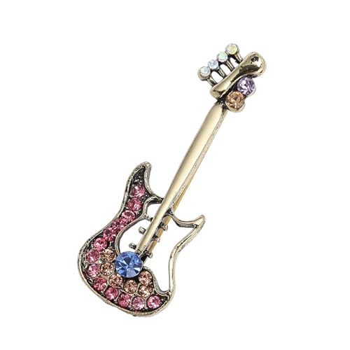 Geigen-Brosche mit Strasssteinen im Vintage-Stil, inspirierter Schmuck für Vintage-Musikliebhaber, modische Geschenkidee, Musikbrosche, Legierung, フリーサイズ von Kfwfuaee