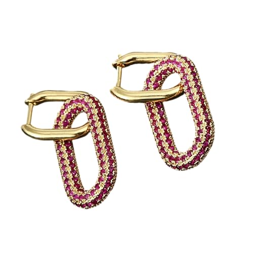 Geometrische Drop Ohrringe Herzohrschnallen Mode Oval Schmuck Kupferstruktur Geeignet Für Frauen Und Teenager Präsentieren Moderne Schmuck von Kfwfuaee