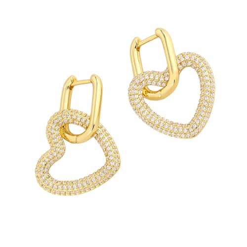 Geometrische Drop Ohrringe Herzohrschnallen Mode Oval Schmuck Kupferstruktur Geeignet Für Frauen Und Teenager Präsentieren Moderne Schmuck von Kfwfuaee