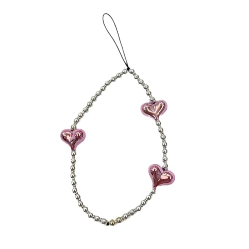 Herz Kristallherz Schlüsselanhänger mit Schlüsselband Personalisiert Süße Kette Perlen Mädchen Armband von Kfwfuaee