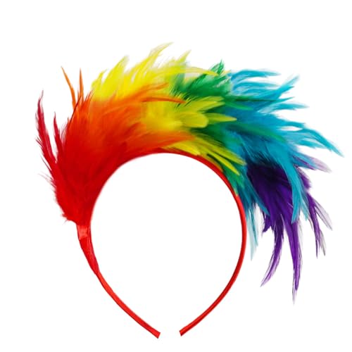 Karnevals-Haarbänder für Mardi Gras Party, Kopfschmuck, Feder-Stirnband für Tanzveranstaltungen und Musikfestivals, Free Size von Kfwfuaee