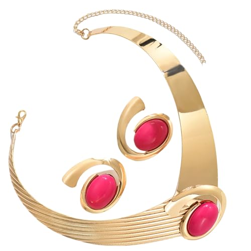 Kfwfuaee, Halskette und Ohrringe mit geometrischem Anhänger, フリーサイズ, Wie in der Beschreibung beschrieben, Ohne Edelstein von Kfwfuaee