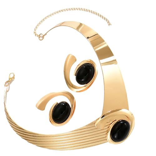 Kfwfuaee, Halskette und Ohrringe mit geometrischem Anhänger, フリーサイズ, Wie in der Beschreibung beschrieben, Ohne Edelstein von Kfwfuaee