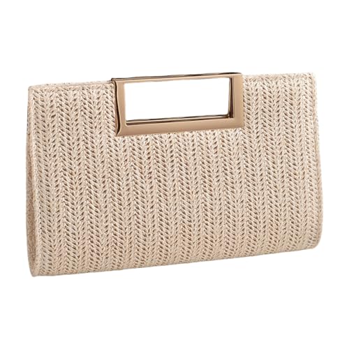 Kfwfuaee All Matching Bankettstasche Für Frauen Mädchen Hochzeit Handtasche Strohhalm Kettenband Schulter Einfacher Abend Frauen Stilvolle Schulterkette Gurt Abend von Kfwfuaee