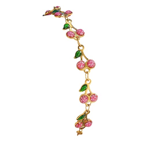 Kfwfuaee Armreif mit Obst-Anhänger, Tropföl-Design, verstellbare Kette, Edelstahl, Schmuck, Schwester, sie, modisches Geschenk, Einheitsgröße, Wie beschrieben von Kfwfuaee