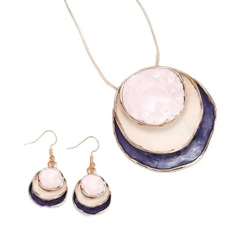 Kfwfuaee Blumenschmuck Set Kette Halskette Frauen Büro Verschleiß Accessoires Für Geschäftstreffen Und Soziale Versammlungen Vintage Anhänger Ohrringe Halskette Set Geeignet von Kfwfuaee