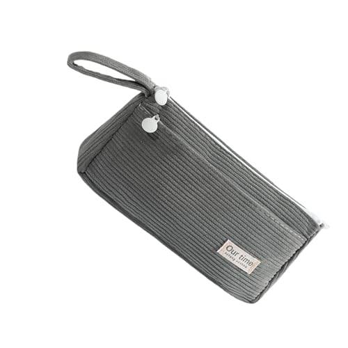 Kfwfuaee Cord Bleistift Fall 2 Fach Leichtgewicht Stiftbeutel Große Kapazitäts Bleistiftbeutel Reise Make Up Tasche Für Mädchen Frauen Weiche Stifte Beutel von Kfwfuaee