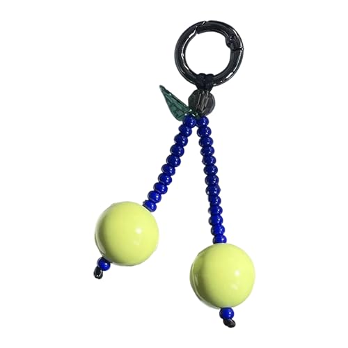 Kfwfuaee Der farbenfrohe Perlenanhänger mit Kirschen verbessert den Stil von Handtaschen, Schlüsselhaltern und der mobilen Kettenstruktur für Schlüssel von Kfwfuaee