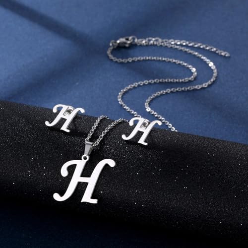 Kfwfuaee Einzigartige Buchstaben Halskette Punkohrschmuck Edelstahl Kettenkette Halskette Ohrringe Set Für Tägliche Verschleiß Und Partys Buchstaben Ohrschmuck Für Frauen von Kfwfuaee