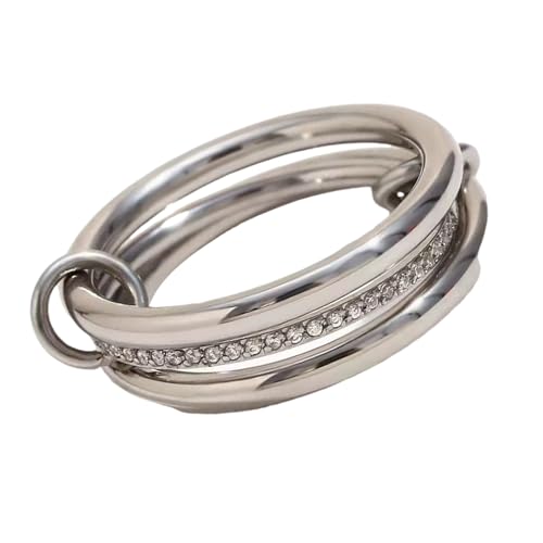 [Kfwfuaee] Elegante, vielseitige Schicht aus robustem Titanstahl, Modeschmuck, stapelbarer Ring aus Cubic Zirkonia von Kfwfuaee