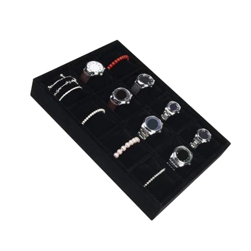 Kfwfuaee Flanellschmuck Organisatoren Tabletts 12 Fachstapelhalter Mit Einstellbarem Kissen Für Armbandlager Flanell Uhren Und Armband Organisatoren von Kfwfuaee