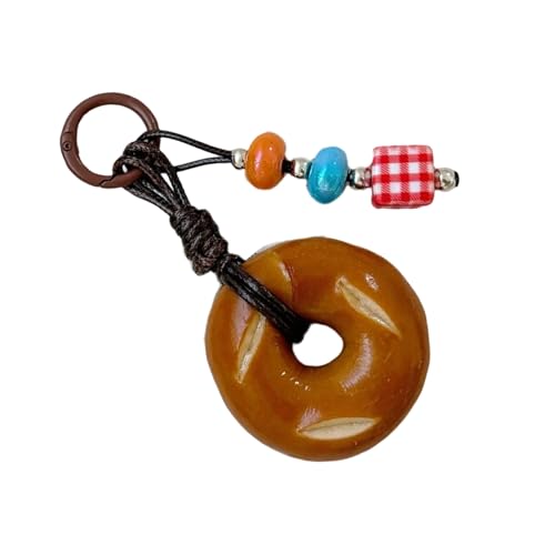 [Kfwfuaee] Lustige und praktische Schokolade Brezel Brotbeutel Mode Ornament Telefonanhänger für Jugendliche Kreative Bagel Charme, Wie in der Beschreibung beschrieben von Kfwfuaee