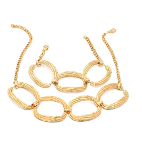 Kfwfuaee Minimalistische Kreisförmige Design Halskette Armband Schmuckset Einstellbare Länge Für Lässige Oder Formelle Outfits Minimalistischer Kreis Schmuck Set Für Frauen von Kfwfuaee