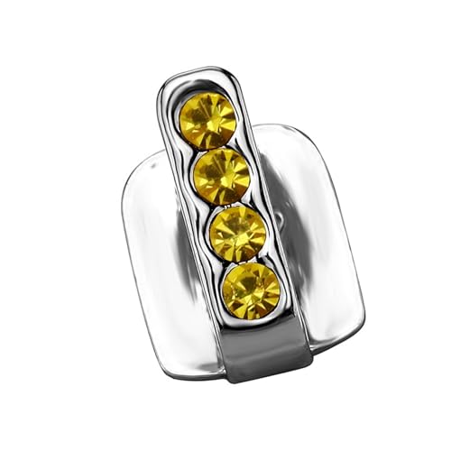 [Kfwfuaee] Mode Hip Hop Vertikale Zähne Grills Schmuck Moderne Zirkon Zähne Kappen Elegante Abdeckung für Hip-Hop Kultur Party Kleidung Fan Grills, フリーサイズ, Kein Edelstein von Kfwfuaee