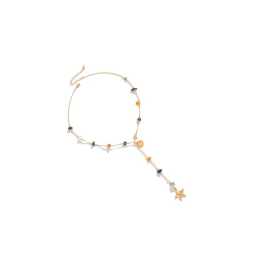 Kfwfuaee Natural Unregelmäßiger Meeresstärker Muschel Stein Perlen Stapelbare Leichte Ketten Halskette Für Frauen Strandkettenschmuck von Kfwfuaee