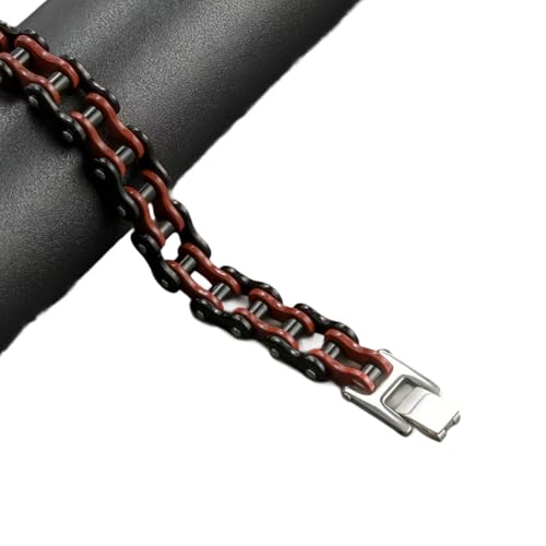 Kfwfuaee Robustes Biker Kettenarmband Turnungsbeständiges Design Bequemer Schmuck Persönlichkeit Motorradkette Bangel Nervös Punk Design Armreif von Kfwfuaee
