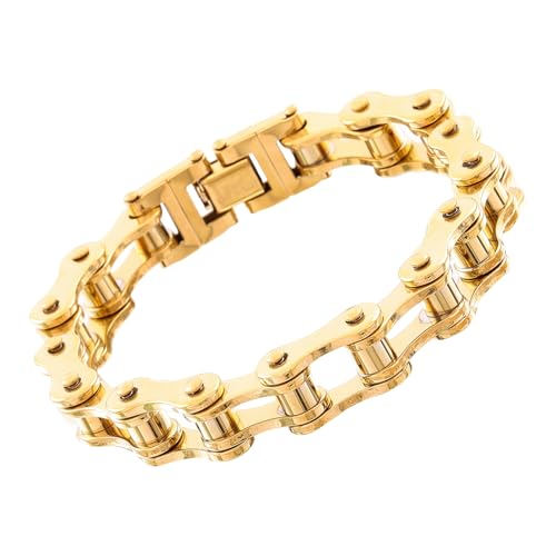 Kfwfuaee Robustes Biker Kettenarmband Turnungsbeständiges Design Bequemer Schmuck Persönlichkeit Motorradkette Bangel Nervös Punk Design Armreif von Kfwfuaee