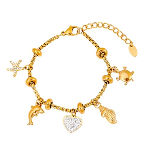 Kfwfuaee - Solar Moon Sparkling CZ Edelstahl Schmuck verstellbar handgefertigt mit Sun Moon, 金, Wie in der Beschreibung beschrieben, Kein Edelstein von Kfwfuaee