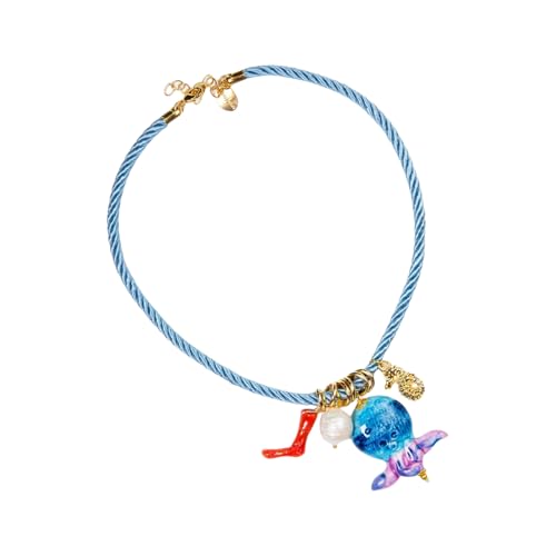 Kfwfuaee Stilvolle Anhänger Halskette Verstellbarer Tragbarer Harzschmuck Für Frauen Strand Urlaub Mode Accessoire Harz Seestarfishes Halskette von Kfwfuaee
