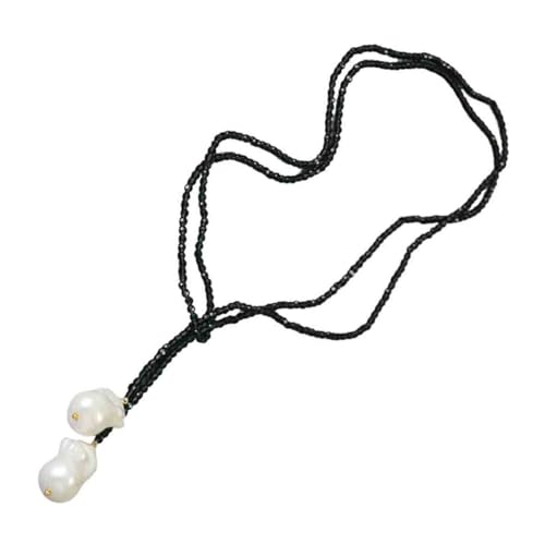 Kfwfuaee Verstellbare Kristallperlen Neckkette Mit Kunstperlen Imitation Perlen Halskette Accessoires Schmuck Für Stilvolle Frauen Elegant Und Kristallschmuck von Kfwfuaee