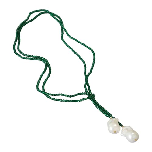 Kfwfuaee Verstellbare Kristallperlen Neckkette Mit Kunstperlen Imitation Perlen Halskette Accessoires Schmuck Für Stilvolle Frauen Elegant Und Kristallschmuck von Kfwfuaee