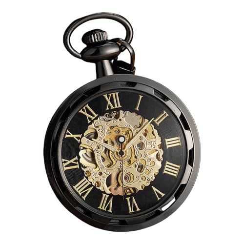Kfwfuaee Vintage Punk Styles Mechanische Taschenuhr Wache Klare Mechanische Zifferblatt von Kfwfuaee