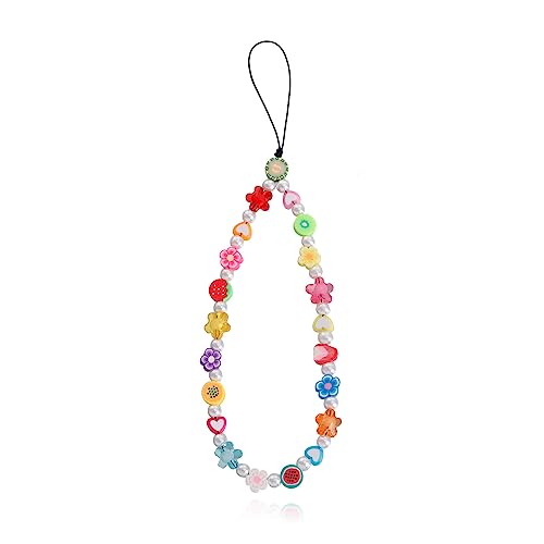 [Kfwfuaeee] Regenbogen-Anhänger aus Acryl, Telefonband, modischer Schlüsselanhänger und Kordel mit Regenbogenperlen, für Frauen und Mädchen, Acryl-Schmuckzubehör, フリーサイズ von Kfwfuaee