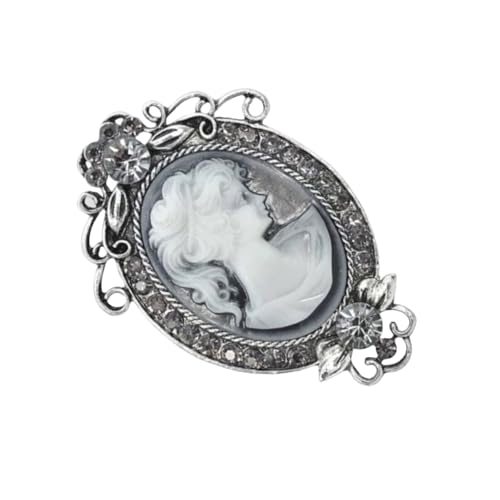 Klassische Retro-Porträt-Brosche, filigranes Design, mit robuster Legierung, leicht, Retro, Schmuck, Geschenk, Bekleidungszubehör für Frauen, フリーサイズ von Kfwfuaee