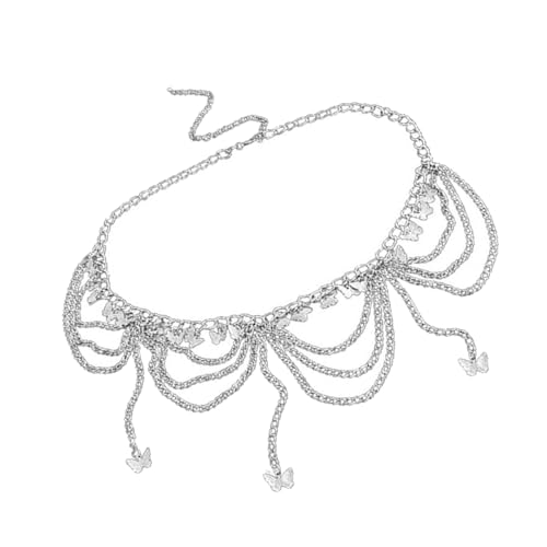 Mehrschichtige Taillenkette, Körperkette, stapelbarer Schmuck mit Fransen, Fransen-Design, Taillenverzierung für Partys und den täglichen Gebrauch von Kfwfuaee