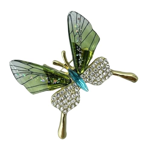 Schmetterlings-Anstecknadel mit Strasssteinen aus solider Legierung für Hochzeitstag, フリーサイズ von Kfwfuaee