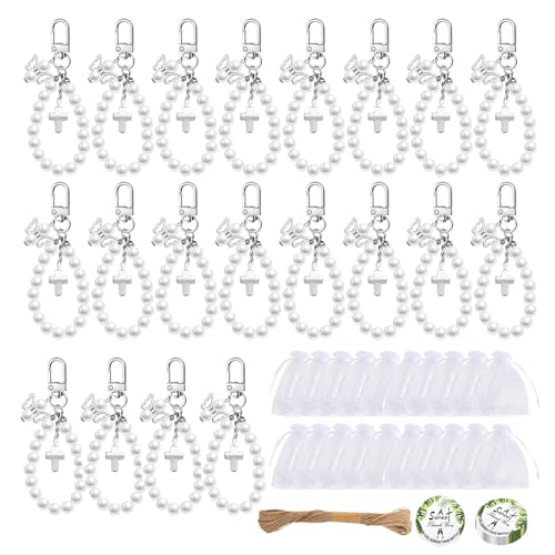 Set mit 20 symbolischen Kreuzperlen-Schlüsselanhängern, Hochzeitsgeschenk, eleganter Organza-Beutel zur Taufe Set mit 20 symbolischen Kreuzperlen-Schlüsselanhängern, Hochzeitsgeschenk, eleganter Organza-Beutel zur Taufe von Kfwfuaee
