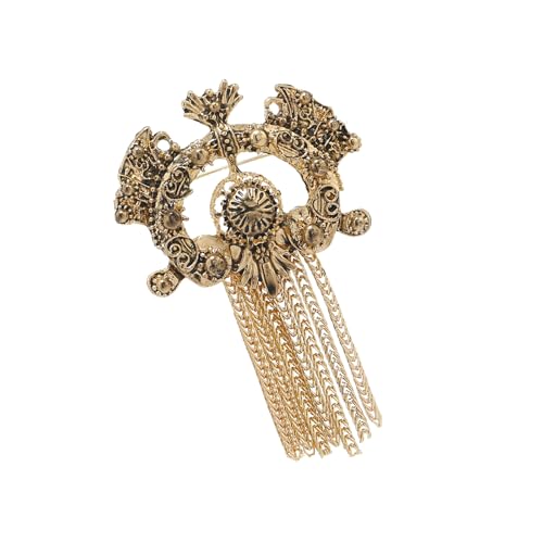 Vintage Openwork Metal Franse Brosche Coat Coat Accessoires Quastenanlagenanlagen Statement Schmuck Für Besondere Anlässe Vintage Französische Filigree Quasten von Kfwfuaee